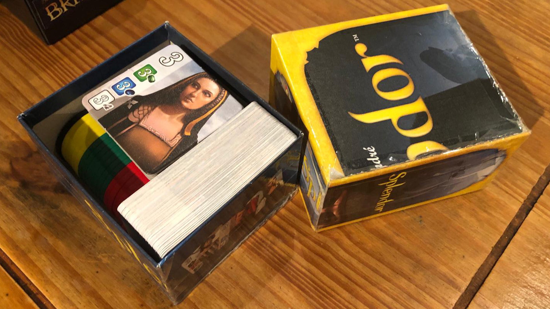 Splendor board game with trimmed box